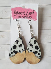 Load image into Gallery viewer, Cow Print and Gold Earrings