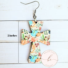 Load image into Gallery viewer, Fall Cross Earrings
