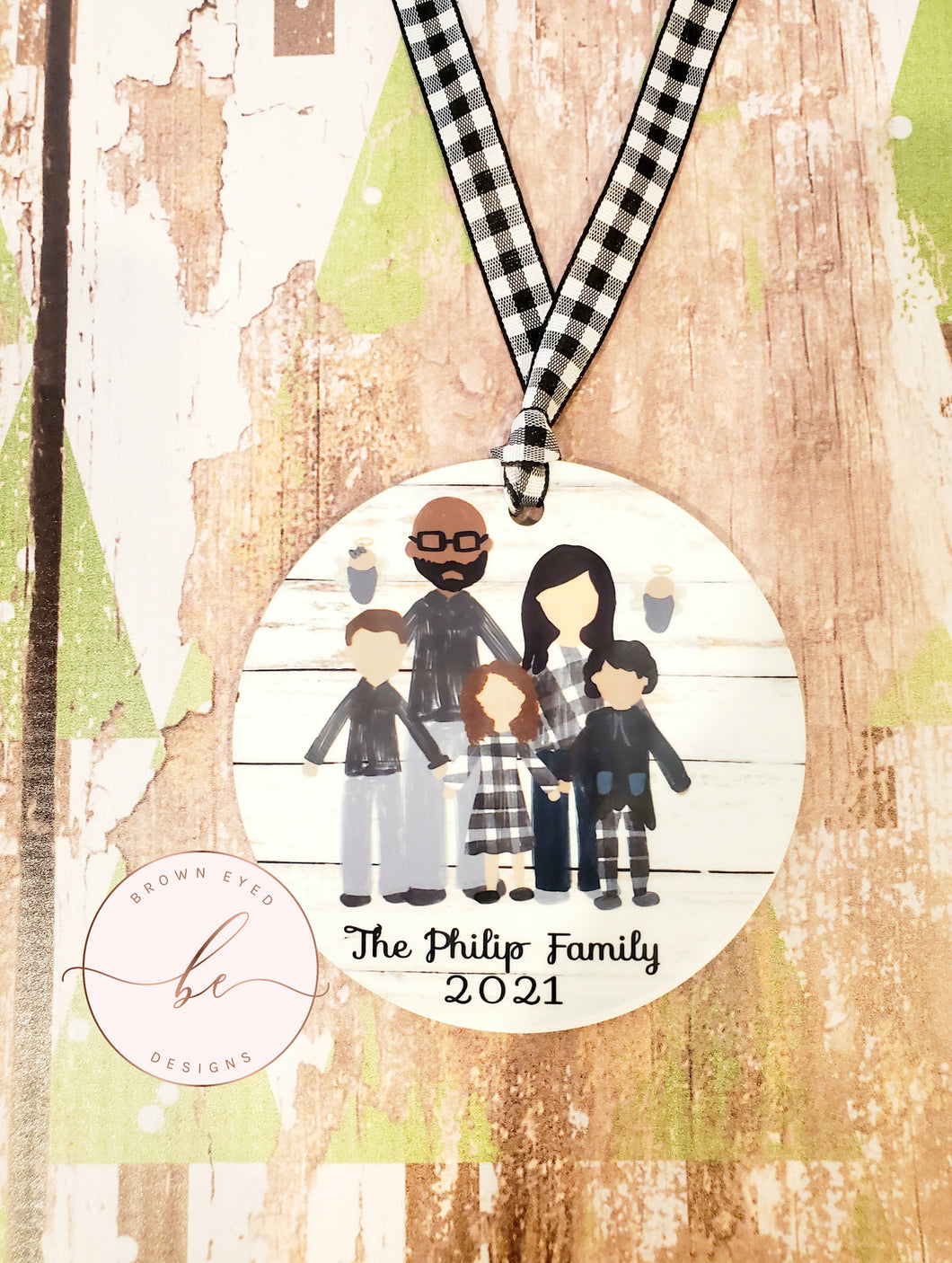 Stick Family Christmas Ornament